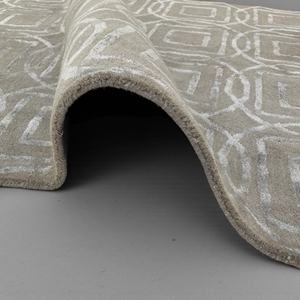 Tapis en laine tufté à la main, motif abstrait, gris neutre, écologique, adapté aux animaux domestiques, tapis design pour salon, décoration intérieure - Product Image 2