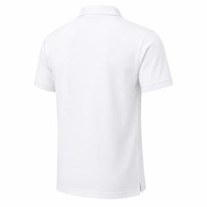 Polo en piqué blanc uni à manches courtes pour homme, décontracté, respirant, en coton tricoté, coupe classique - Product Image 5
