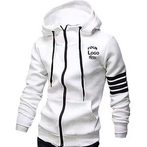 Sweat à capuche décontracté pour homme automne-hiver, couleur unie, avec cordon de serrage, fermeture éclair, respirant, coupe régulière, en polaire, 100 % qualité supérieure - Product Image 5
