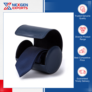 Fabricant indien d'étuis organisateurs de cravates en cuir PU de qualité supérieure et luxueux avec option de logo personnalisé pour les commandes en gros - Product Image 4