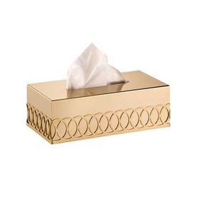 Boîte à mouchoirs rectangulaire en métal de haute qualité, décoration d'intérieur, boîte de rangement en métal doré, porte-serviettes pour fournitures hôtelières - Product Image 1