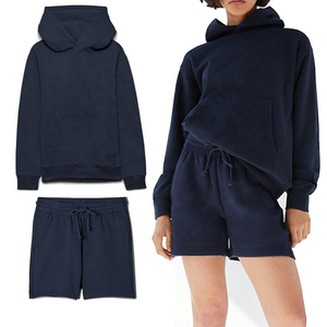 Ensemble de survêtement athlétique pour femme, style motard, taille haute, avec sweat à capuche et short, pour la course et le sport, tenue de performance - Product Image 4