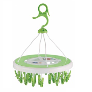 Tendedero de ropa rectangular rosa con 32 clips, tipo gancho, de plástico, para lavandería, diseño multifuncional y duradero - Product Image 1