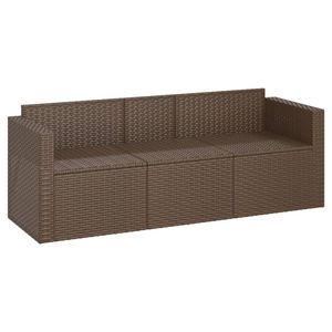 Sofá Modular de Jardín de 3 Plazas en Ratán Sintético Marrón para Patio - Product Image 6