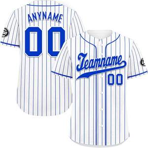 Maillot de baseball personnalisé à séchage rapide pour adultes et jeunes, uniforme d'équipe de softball à fines rayures et respirant avec chemise de sport à boutons - Product Image 1