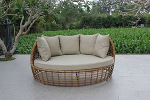 Chaise longue de luxe MONICA pour l'extérieur, lit de repos rond pour se détendre au bord de la piscine - Product Image 4