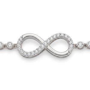 Rose Gold <b>Infinity</b> <b>Bracelet</b> with Radiant Cut Lab Grown Diamonds 18K Gold Plated Women's Trendy Jewelry for Everyday Wear - Product Image 6