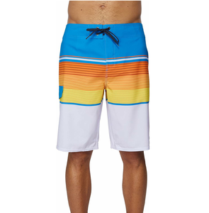 Shorts de bain rayés pour hommes, dégradé de couleurs, séchage rapide, avec cordon de serrage, vêtements de plage décontractés - Product Image 4