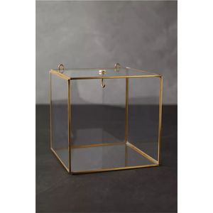 Handmade Vintage Brass Glass <b>Shadow</b> <b>Box</b> Hexagon Terrarium Wedding Ring <b>Box</b> Industrial Decorative Tabletop Cosmetic Organizer - Product Image 3