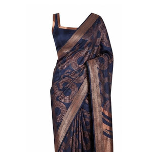 Sari élégant pour femmes, tenue traditionnelle indienne drapée, robe ethnique brodée, réception de mariage, occasion festive - Product Image 6