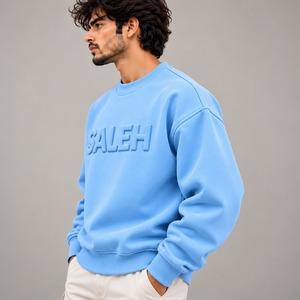 Pull-over homme à col rond en maille jacquard à manches longues, imprimé lettres, coupe classique, coton/polyester, pour l'hiver - Product Image 3