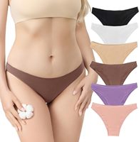 Celana Dalam Wanita Model Thong Bahan Spandex/Katun Oxford Ramah Lingkungan Bernapas dengan Aplikasi Bulu, Kontrol Ringan, Tipis