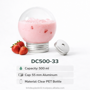 ขวด PET ทรงหลอดไฟขนาด 500 มล. พร้อมฝาเกลียวอะลูมิเนียมขนาด 55 มม. สำหรับบรรจุน้ำผลไม้ นม ชา และเครื่องดื่ม - Product Image 5
