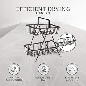 Panier de rangement en métal robuste avec poignées en bois pour l'organisation de la maison - Product Image 3