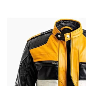 Blouson d'hiver personnalisable en cuir véritable pour homme, style motard vintage en cuir de vachette vieilli avec épaules matelassées, coupe moto - Product Image 5