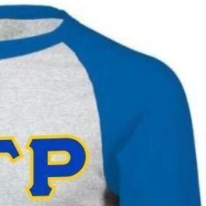 Camiseta Raglán Personalizada con Letras Sigma Gamma Rho Azul para Mujer, Camiseta de Béisbol de Manga Larga de la Hermandad Griega SGRho, Informal, de Algodón - Product Image 3