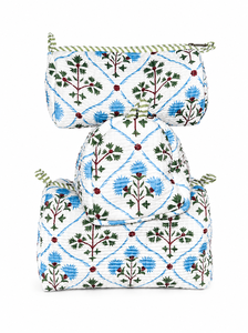 Handmade Quilted Cotton Cosmetic Pouch Floral Printed <b>Makeup</b> Bag Travel Toiletry Organizer Zipper <b>Storage</b> Pouch - Product Image 5