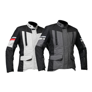 MOTOBAY เสื้อแจ็คเก็ตมอเตอร์ไซค์ผู้ชาย แขนยาว กันลม บล็อกสี ดำ ขาว แดง ชุดกีฬาสำหรับแข่งรถ ทุกฤดูกาล - Product Image 2
