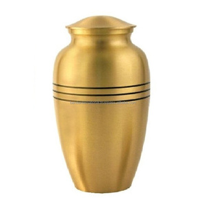 Urnas de cremación para adultos de latón de nueva forma con diseño de flores, urnas funerarias de Metal con acabado de Color dorado y gris para cenizas humanas - Product Image 4