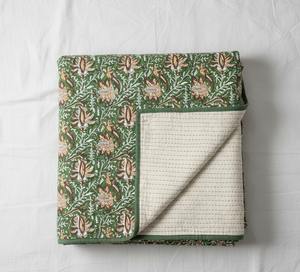 Couverture Kantha en coton imprimée au bloc indien, prix d'usine en gros - Product Image 2