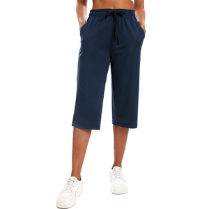 Shorts Casuales para Mujer, Largos hasta la Rodilla, de Secado Rápido, Cintura Elástica con Cordón, para Gimnasio, Running, Entrenamiento, Estilo Bermuda - Product Image 1