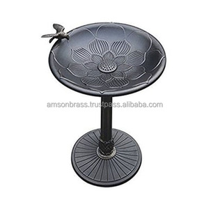 Adornos de Metal para jardín, baño de aves de hierro para decoración del hogar, baño de aves de Pedestal al aire libre - Product Image 6