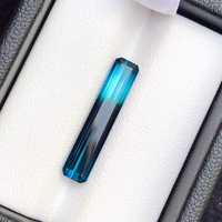 Turmalina Azul Natural, Gema Facetada, Corte Octogonal, Excelente Calidad, Certificada por Terceros, para Joyería, Orificio de 5mm