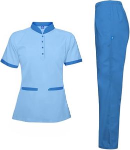 Uniforme de femme de chambre, uniforme de ménagère, ensemble de tenue de nettoyante, col chinois, unisexe - Product Image 6