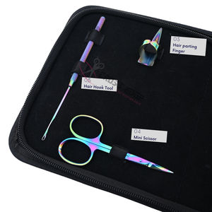 Nuevo kit de herramientas para extensiones de cabello Rainbow con pinzas para extensiones de cabello Micro Link, gancho para extraer cabello, mini tijeras y separador de cabello. - Product Image 3