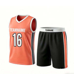 Uniforme de basket-ball sans manches respirant sur mesure vêtements d'équipe 100% polyester hommes de haute qualité - Product Image 4