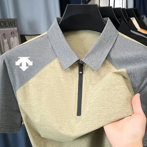 T-shirt de luxe à fermeture éclair pour homme, col chemise, imprimé original de créateur, manches courtes, respirant, mode décontractée, été - Product Image 4