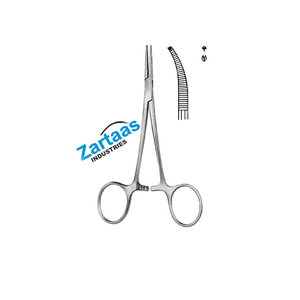 Pinces à artères Halsted-Mosquito incurvées en acier inoxydable de haute qualité, 1x2 dents, 18 cm – Fabricant et exportateur d'instruments chirurgicaux - Product Image 1