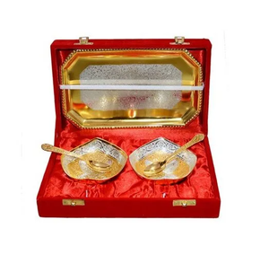 Brass Fruits Chocolate Bowl Spoon & Trays Ramadan And <b>Wedding</b> Table Top Serving Heart Bowl With Red Gifts Packing <b>Box</b> - Product Image 1