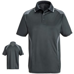 Chemise à manches courtes rouge pour homme, style décontracté, logo sur le devant, tissu tricoté à séchage rapide, coupe classique, 100% polyester, couleur unie - Product Image 6