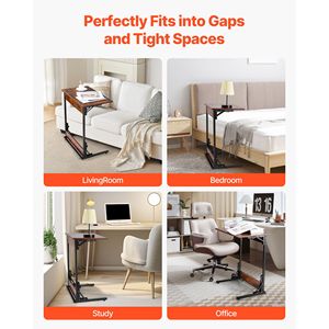 "Adjustable Metal Frame <b>C</b>-<b>Shaped</b> Folding Side <b>Table</b> for Living Room & Bedroom" - Product Image 6