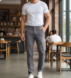 Pantalones Cargo Deportivos Casuales para Hombre, Multibolsillos, Pierna Recta, Cierre de Cremallera, Cintura Elástica, para Actividades Deportivas al Aire Libre en Otoño - Product Image 2