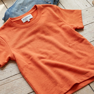T-shirt en molleton français à col rond et manches courtes pour femme, 100% coton, coupe classique, vêtements décontractés printemps-été, t-shirts en molleton français - Product Image 1