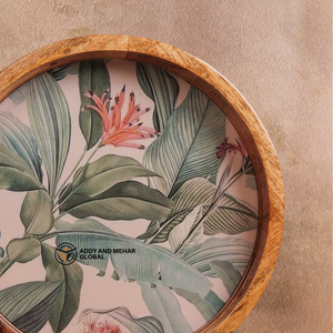 Handcrafted Mango Wood Epoxy Resin Storage Tray Decorative Floral Mosaic <b>Rectangle</b> Platter for <b>Coffee</b> <b>Table</b> & Home Decor - Product Image 2