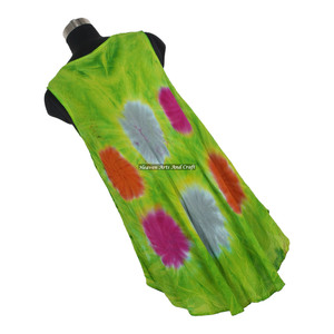 Vestido Maxi Tie Dye 2026, Sin Mangas, Cuello Redondo, de Rayón, para Vacaciones, Estilo Bohemio, para la Noche - Product Image 3