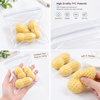 Sac d'emballage transparent en PVC pour jouets Squishy, idéal pour les jouets Squishy Fidget aux cacahuètes croquantes, pochette de rangement auto-scellante, personnalisable, vente en gros, réutilisable