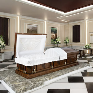 Ataúdes de madera maciza WNT CKT2003 de hoja caída de Estilo Norteamericano de alta calidad, venta al por mayor, urnas funerarias, acabado de alto brillo - Product Image 2