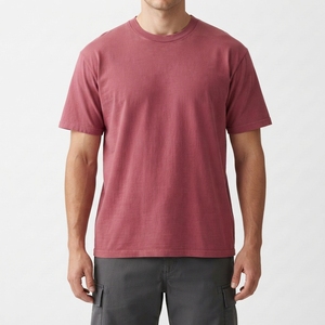 Camiseta Rosa Lisa para Hombre, Ropa de Algodón Personalizada, Producción al por Mayor de Fábrica - Product Image 2