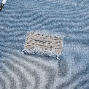 Nuevos pantalones vaqueros acampanados y rasgados de mezclilla para hombre, estilo urbano, hechos a medida, de corte ajustado, con efecto desgastado. - Product Image 3