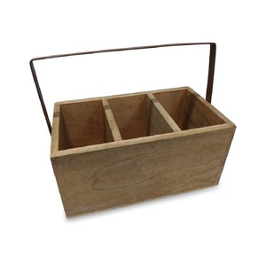 Nouveau support de rangement pour couverts en bois de manguier à trois niveaux, écologique, pour comptoir - Product Image 1