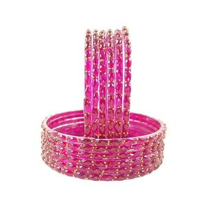 Premium Transparent Red Jelly <b>Glass</b> <b>Bangles</b> Set Glossy Finish Lightweight Stackable Traditional Ethnic Women Jewelry - Product Image 5
