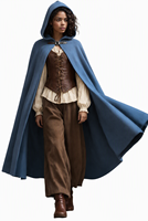Mittelalterlicher Kapuzenumhang-Set Renaissance Mädchen Cosplay Kostüm Steampunk Schnürkorsett Vintage Outfit Gotisches Bühnenauftritts-Outfit