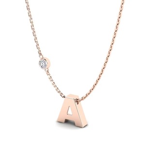 Colgante de Plata 925 con Letra A y Diamante Redondo de Moissanita, Colgante Clásico Unisex de Moda - Product Image 3