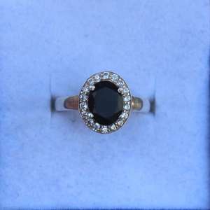 Black Onyx <b>Ring</b> Handmade <b>925</b> Sterling <b>Silver</b> Cubic Zirconia Statement Gemstone <b>Ring</b> Gift For Her - Product Image 1