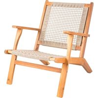 Chaise en bois pour café fabriquée en Indonésie avec corde WT009