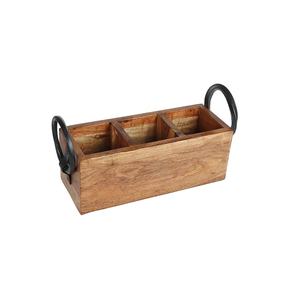 Quantité minimale de commande bas décoratif fait à la main classique en bois d'acacia organisateur polyvalent Caddy fabricant grossiste vente directe d'usine - Product Image 3